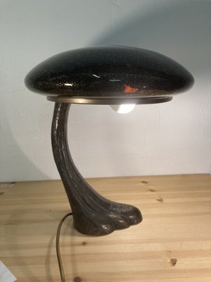 Art Deco Murano Bubble Glass Mushroom Lamp-BHG-1315354