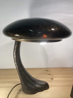 Art Deco Murano Bubble Glass Mushroom Lamp-BHG-1315354