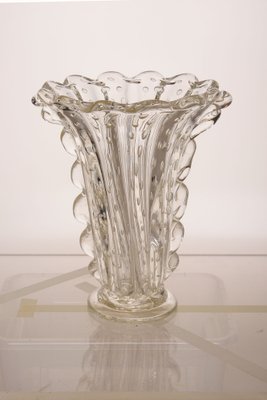 Art-Dèco Murano Crystal Glass Vase by Ercole Barovier for Barovier & Toso-QES-1160399