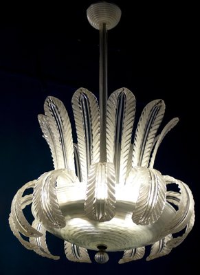 Art Deco Murano Glass Ceiling Light attributed to Tommaso Buzzi for Venini, 1940s-MBH-1725956