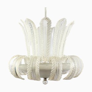 Art Deco Murano Glass Ceiling Light attributed to Tommaso Buzzi for Venini, 1940s-MBH-1725956