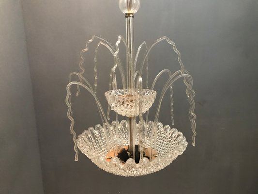 Art Deco Murano Glass Waterfall Chandelier by Ercole Barovier, 1950s-JJC-787787