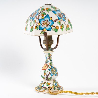 Art Deco Mushroom Lamp in Desvres Earthenware by Gabriel Fourmaintraux-UQL-1275826