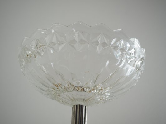 Art Deco Nickel and Glass Serving Bowl, 1920s-TZ-769915