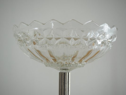 Art Deco Nickel and Glass Serving Bowl, 1920s-TZ-769915