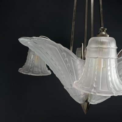 Art Deco Nickel-Plated Ceiling Lamp, 1930s-JUZ-1808257