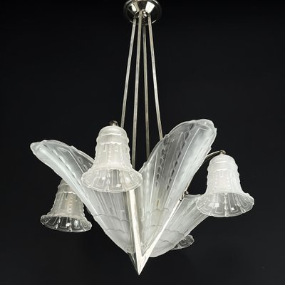 Art Deco Nickel-Plated Ceiling Lamp, 1930s-JUZ-1808257