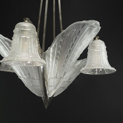 Art Deco Nickel-Plated Ceiling Lamp, 1930s-JUZ-1808257