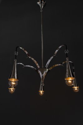 Art Deco Nickel-Plated Chandelier, 1920s-SPD-1811601