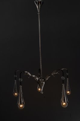 Art Deco Nickel-Plated Chandelier, 1920s-SPD-1811601