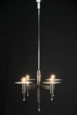 Art Deco Nickel-Plated Chandelier, 1920s-TZ-969235