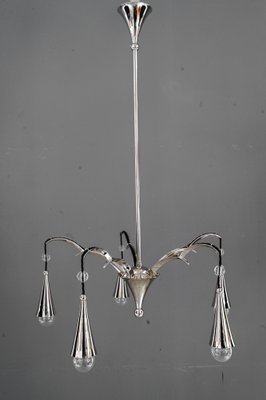 Art Deco Nickel-Plated Chandelier, 1920s-SPD-1811601