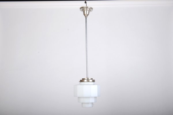 Art Deco Nickel Plated Pendant Lamp, 1930s-VHD-1104644