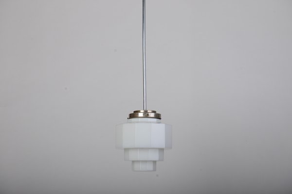 Art Deco Nickel Plated Pendant Lamp, 1930s-VHD-1104644