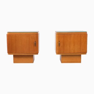 Art Deco Night Stands in Satinwood, Holland, 1930s , Set of 2-GCG-1750142