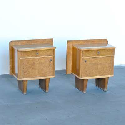 Art Deco Nightstands, 1940s, Set of 2-JQO-857188