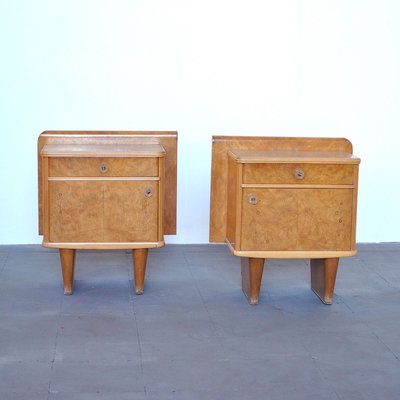 Art Deco Nightstands, 1940s, Set of 2-JQO-857188