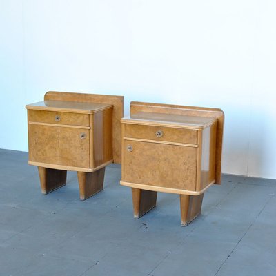 Art Deco Nightstands, 1940s, Set of 2-JQO-857188