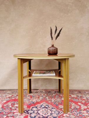 Art-Deco Oak & Aluminium Sidetable, 1930s-FW-1080701