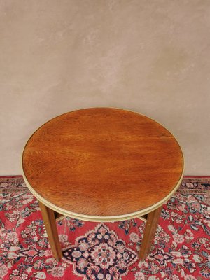 Art-Deco Oak & Aluminium Sidetable, 1930s-FW-1080701