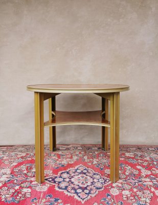 Art-Deco Oak & Aluminium Sidetable, 1930s-FW-1080701