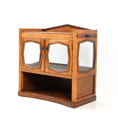 Art Deco Oak Amsterdam School Tea Cabinet, 1920s-MY-1251863