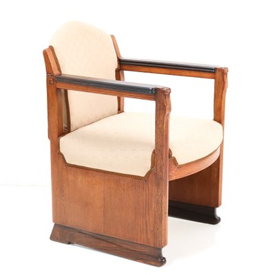 Art Deco Oak Amsterdamse School Armchairs attributed to Hildo Krop for T Woonhuys, Set of 2-MY-1313362