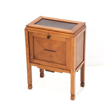 Art Deco Oak Amsterdamse School Cabinet, 1920s-MY-1338125