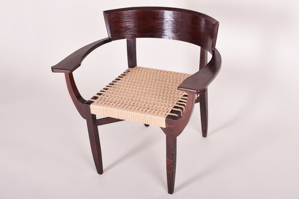 Art Deco Oak Armchair by Oskar Poříska, 1930s-WHY-1780505