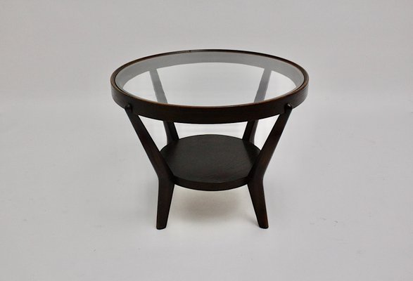 Art Deco Oak Coffee Table Side Table by A. Kropacek for České Umělecké Dílny, 1940s-NB-1071283