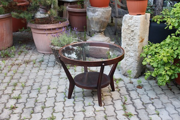 Art Deco Oak Coffee Table Side Table by A. Kropacek for České Umělecké Dílny, 1940s-NB-1071283