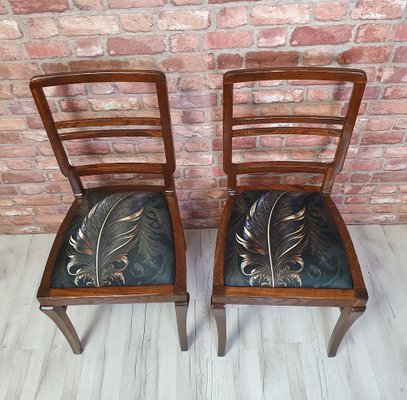 Art Deco Oak Dining Chairs, 1890s, Set of 2-SYO-1807019