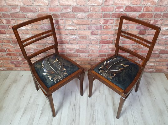 Art Deco Oak Dining Chairs, 1890s, Set of 2-SYO-1807019