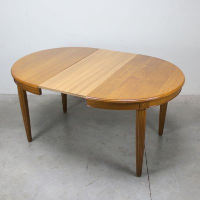 Art Deco Oak Extendable Oval Dining Table, 1920s-NE-782243