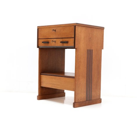 Art Deco Oak Sewing Table by by P.E.L. Izeren for de Genneper Molen, 1920s-MY-1304745