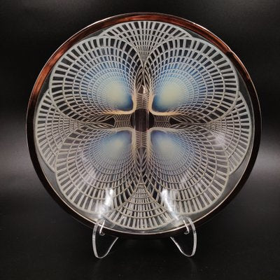 Art Deco Opalescent Glass Bowl with Geometric Shell Motif by Lalique, 1920s-SAK-1794302