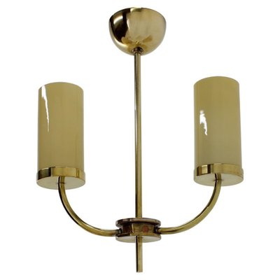 Art Deco or Bauhaus Brass Pendant Lamp, 1930s-TZ-933429