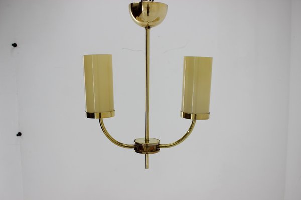 Art Deco or Bauhaus Brass Pendant Lamp, 1930s-TZ-933429