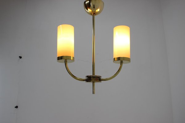 Art Deco or Bauhaus Brass Pendant Lamp, 1930s-TZ-933429