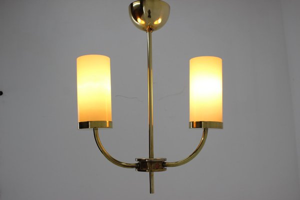 Art Deco or Bauhaus Brass Pendant Lamp, 1930s-TZ-933429