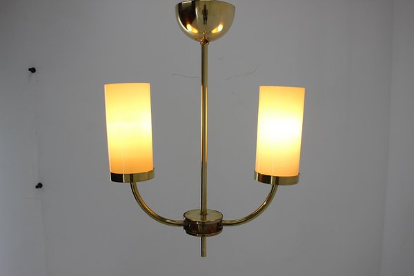 Art Deco or Bauhaus Brass Pendant Lamp, 1930s-TZ-933429