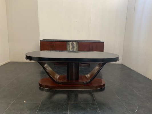 Art Deco Oval Mahogany Dining Table-IJR-852064