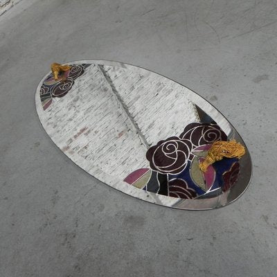 Art Deco Oval Mirror, 1920s-TL-626380