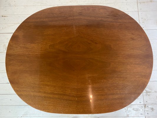 Art Deco Oval-Shaped Mahogany Side Table or Coffee Table-WZZ-901028