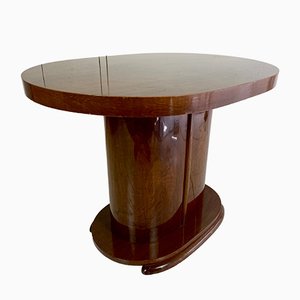 Art Deco Oval-Shaped Mahogany Side Table or Coffee Table-WZZ-901028