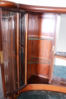 Art Deco Oval-Shaped Sideboard in Rosewood & Original Glass and Mirror, Czech, 1920s-WHY-1778015