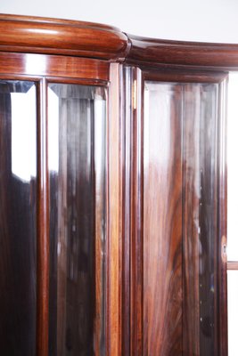 Art Deco Oval-Shaped Sideboard in Rosewood & Original Glass and Mirror, Czech, 1920s-WHY-1778015