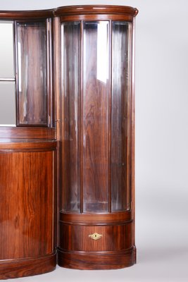 Art Deco Oval-Shaped Sideboard in Rosewood & Original Glass and Mirror, Czech, 1920s-WHY-1778015