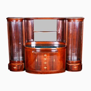 Art Deco Oval-Shaped Sideboard in Rosewood & Original Glass and Mirror, Czech, 1920s-WHY-1778015