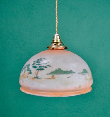 Art Deco Painted Ceiling Lamp, 1920s-ROJ-605647